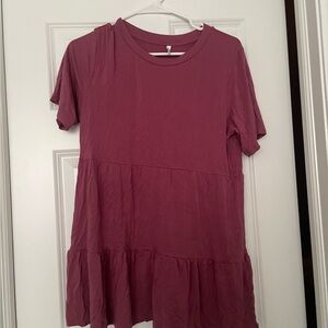 Women's Maternity Mauve Tiered Top